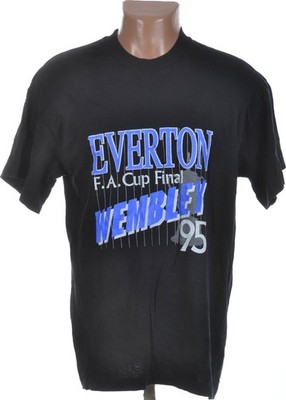 EVERTON 1995 FOOTBALL COTTON TEE SHIRT SIZE S ADULT FA CUP FINAL WEMBLEY