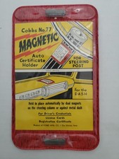 5x Vintage Cobbs No. 77 Magnetic Auto car Insurance Registration ID Card Holder