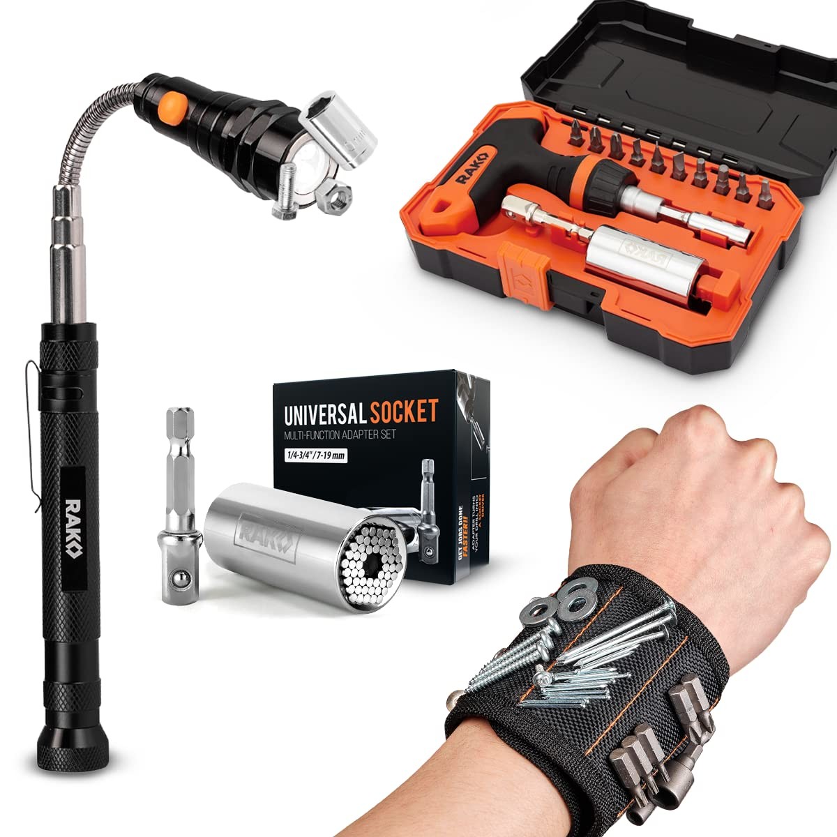 Super Universal Socket Tool, 7-19mm Universal Socket Wrench Set, Gator Grip w...