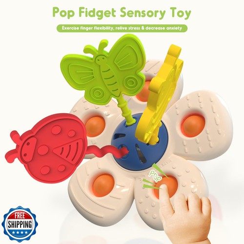 Baby Sensory Chew Toy for 6-12-18 Months, Soft Silicone Popper Pull String Tr - Picture 4 of 5