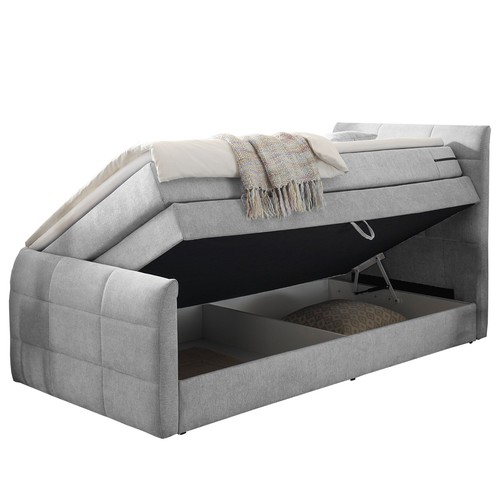 Boxspringbett - silber - H2 - 120x200 cm Doppelbett Polsterbett Gästebett - Bild 4 von 9