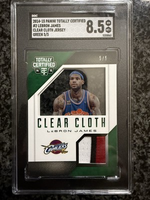 2014-15 Panini Totally Certified Clear Cloth Patch Jersey Green 5/5 LeBron James