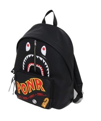 A BATHING APE 2ND SHARK DAYPACK BLACK 1M30189005 Japan Neu