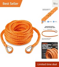 38 Inch X 50 Feet Synthetic Winch Extension Rope 26500 Lbs For Off Road Veh...