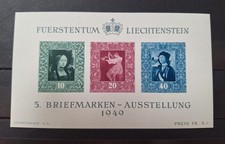 Liechtenstein 1949 Blok 5 Wystawa znaczków w 1A postfr BBP gepr (J52)