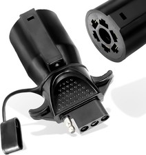 Premium 7 Pin to 4 Pin Trailer Adapter, 7 Way Blade to 4 Way Flat Trailer Plu