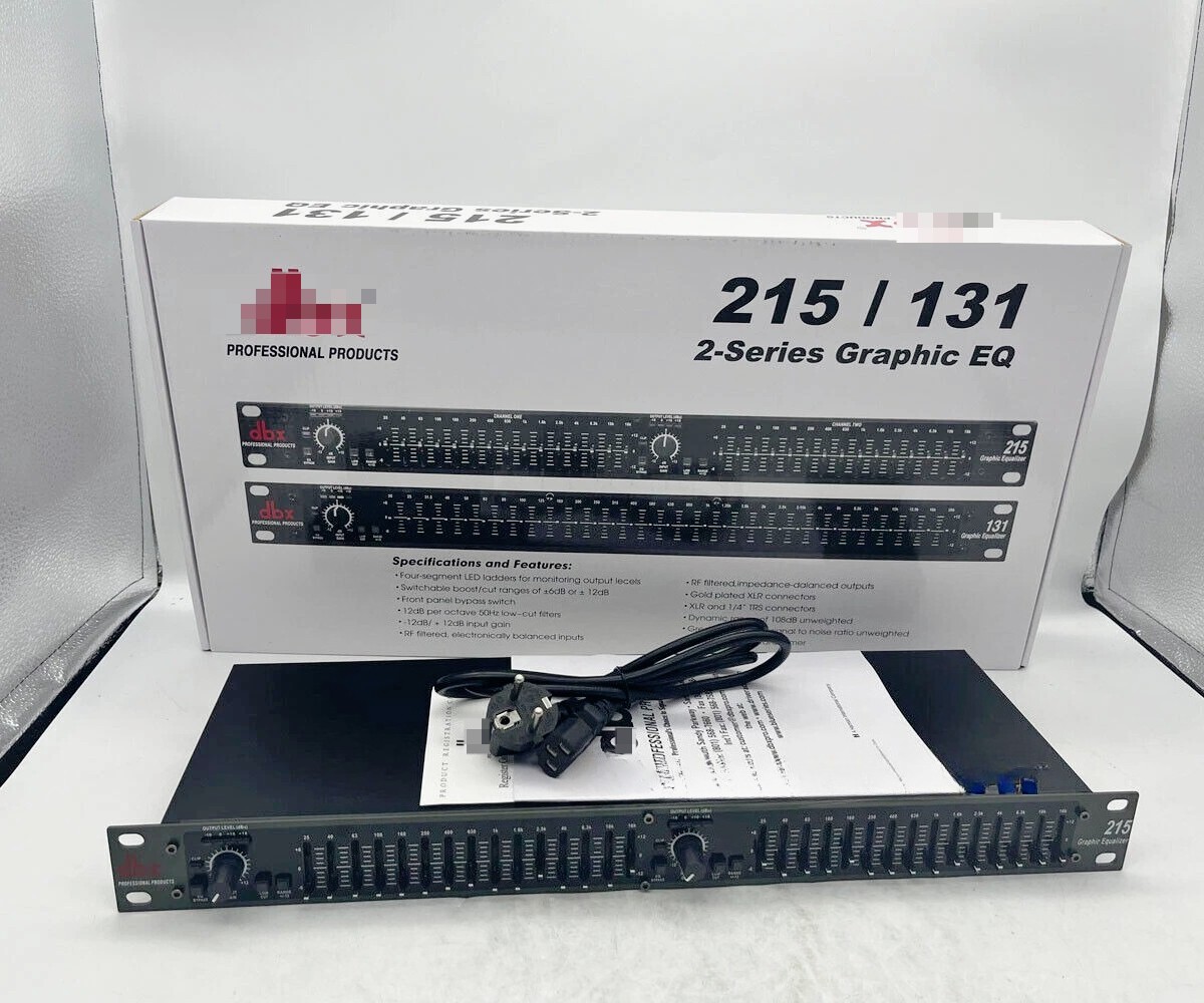 DBX 215 Dual Channel 15-Band Graphic Equalizer Testing Working NEW US