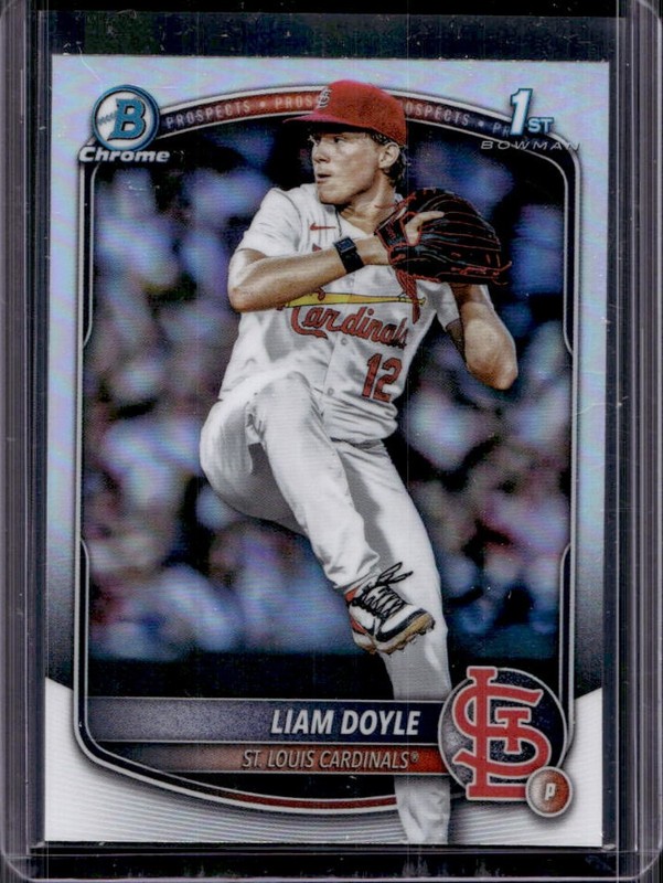 2025 Bowman Draft Liam Doyle Chrome Refractor 1st Prospect #BDC-12 Cardinals