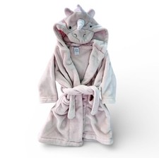 Pottery Barn Kids Unicorn Robe Girls 2T-3T Soft Pink Plush Warm 16X25 EUC