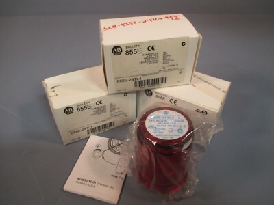 LOT OF 3 ALLEN BRADLEY STEADY LED STACK LIGHT SERIES A 885E-24TL4