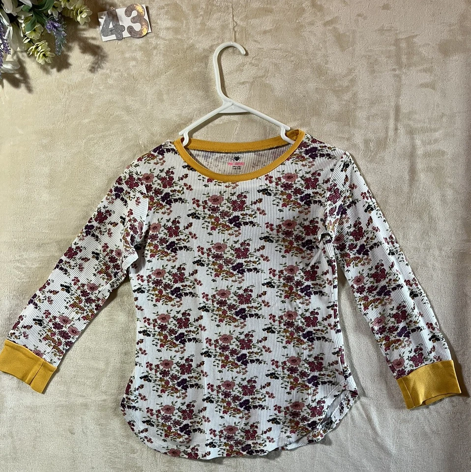 Top manga larga rosa brillante niñas floral amarillo blanco 14/16 Foto 2 de 4