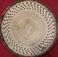 Binga Tonga African Art Basket Bowl Zimbabwe Wicker Hand Woven Dish 11.25”