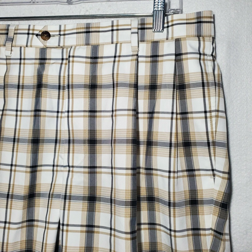 Pantalones Cortos Cremieux Hombres 34 Cuadros Frente Plano Chino Verano Bolsillos Foto 4 de 4