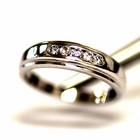 14k white gold diamond wedding band ring ladies womens .38ct 3.2g SI2 H channel  — photo 6