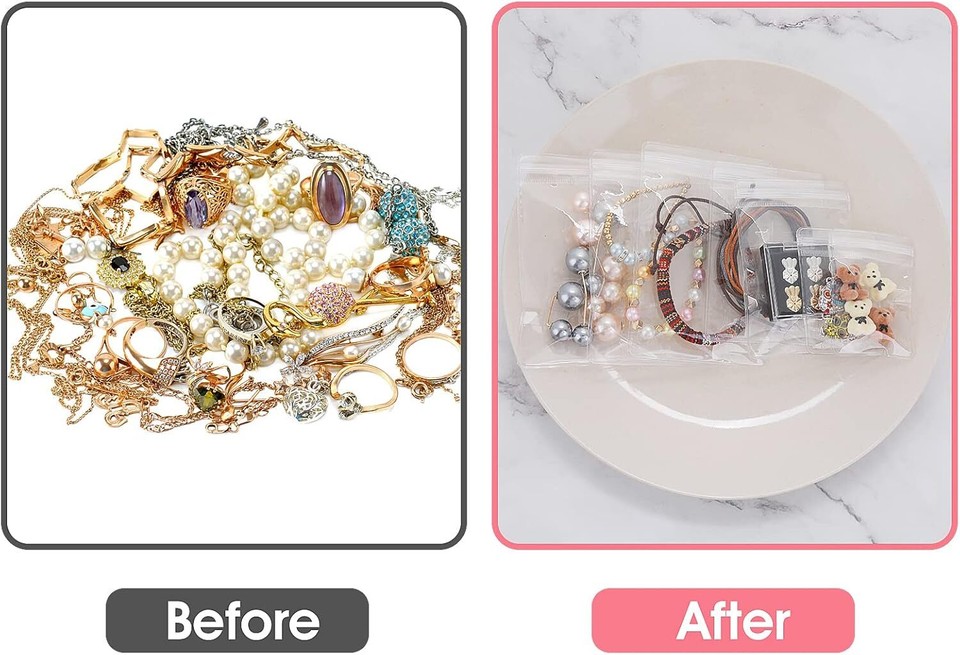 Thinp 60 Pack Clear Plastic Jewelry Bags, Small Bags for Anti clear eBay