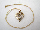 10K Yellow Gold 10 Diamonds Heart Pendant Necklace 18" [N75] — photo 3