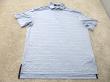 RLX Ralph Lauren Golf Polo Shirt Short Sleeve Mens Large Striped Blue