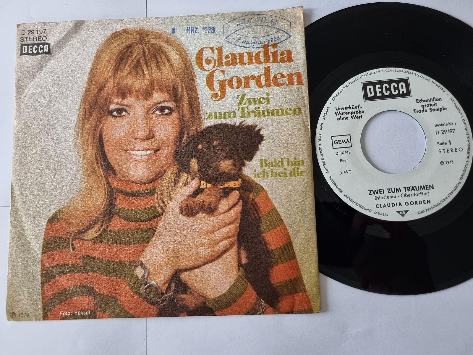 7"" Single Claudia Gorden - Zwei zum Träumen Vinyl Germany PROMO