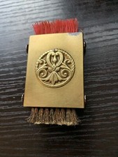 Garment Shoe Brush in Retractable Decorative Gold Tone Case MCM Embellished VTG