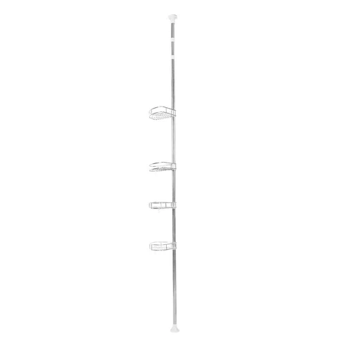 4 Tier Non Rust Telescopic Bathroom Corner Shelf Rack Shower Caddy Organizer UK - Picture 6 of 14