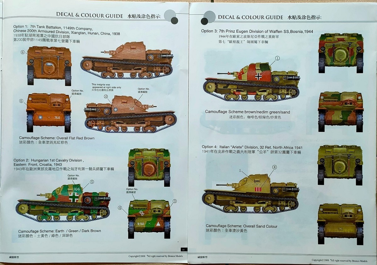 Maquette BRONCO 1/35 - CV3/35 Tankette Series II (Late Production) - Allemand WW2