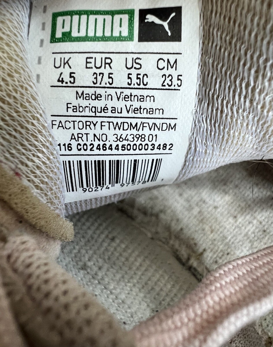Puma Blush Pink Gum Bottom Sneakers 364398-01 Size 5.5C | eBay