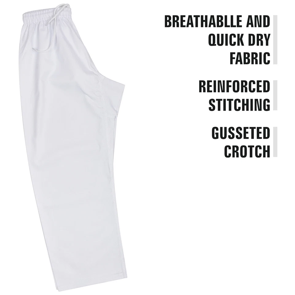 Men's Karate Gi Pants – White 8oz Karate Pants, MMA Training, Comfortable Fit - Image 3 of 4
