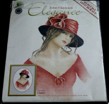 John Clayton's ELEGANCE 28 Count Cross Stitch Kit JLCL717 CLAIRE 10.5x7.5" NIP