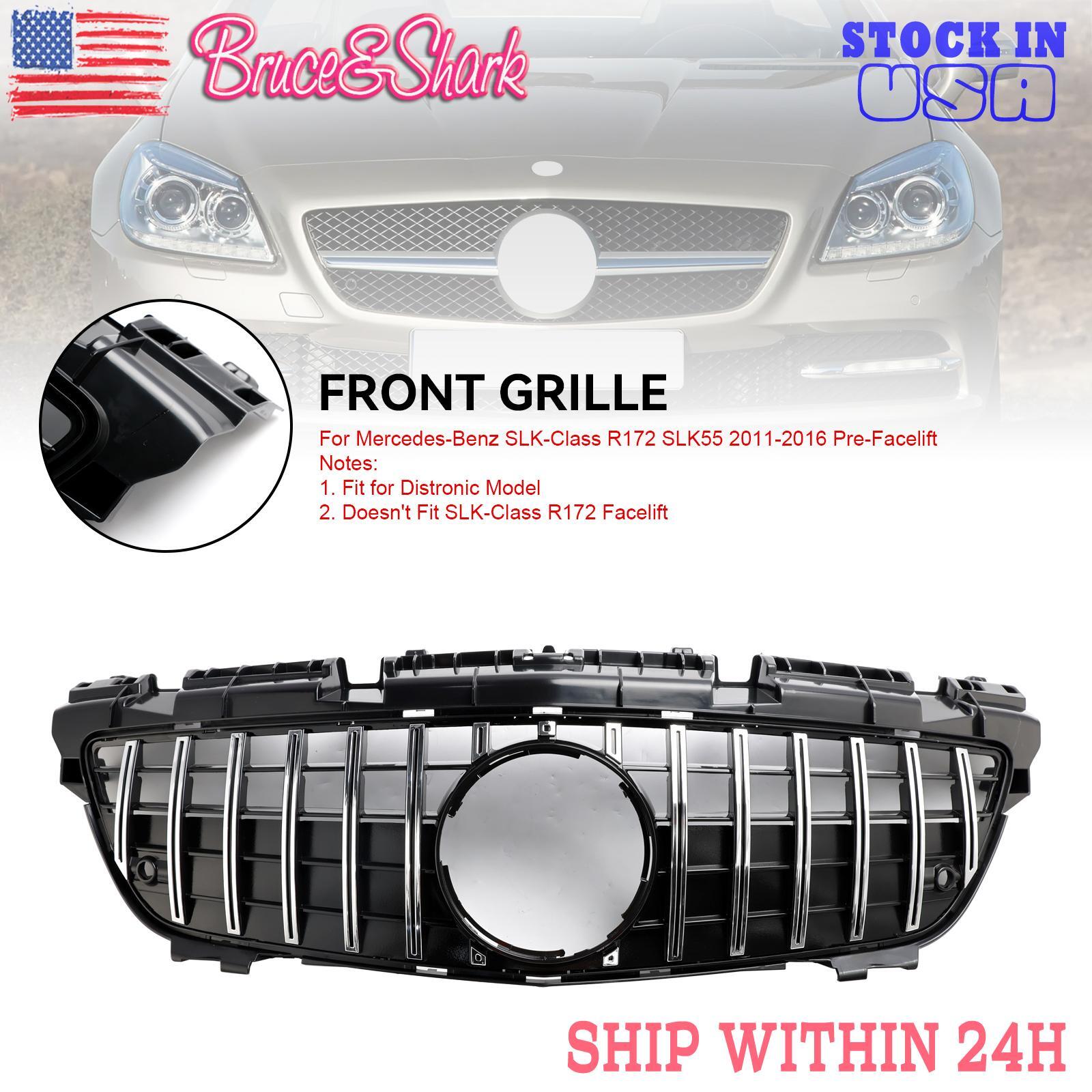 Chrome Front Radiator Grill Grille Fit Mercedes SLK-Class R172 SLK55 2011-2016