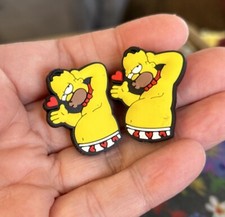 2 Piece TV Cartoon Homer Valentines Heart Silicone Focal Beads DIY Jewelry Pens