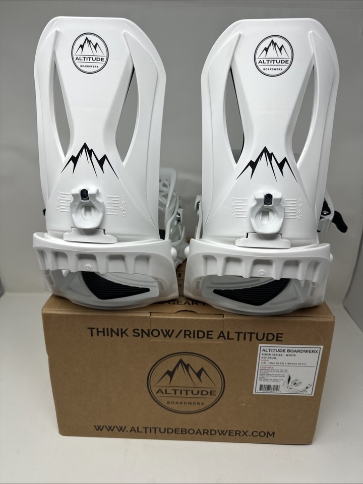 MEN'S ALTITUDE RIDER S/M SNOWBOARD BINDINGS 4X4 BURTON 3D & EST (WHITE