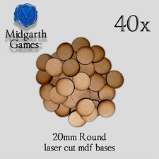 40x Round 20mm MDF Bases Miniature Warhammer AoS 40K FAST SHIPPING