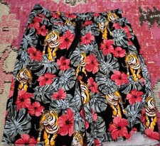 Mens S 28 30 swim trunks board shorts tropical flowers and tigers No Boundaries