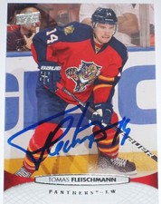 TOMAS FLEISCHMANN SIGNED 11-12 UPPER DECK FLORIDA PANTHERS CARD AUTOGRAPH AUTO!!