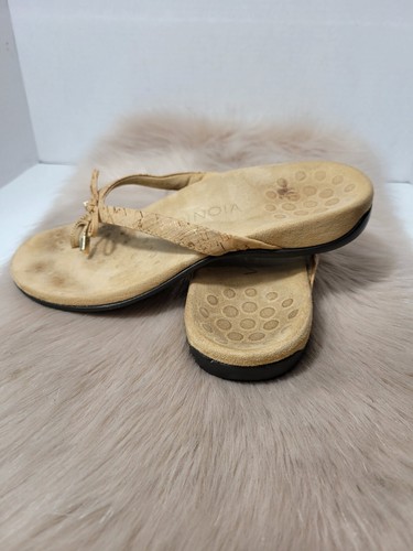 Vionic Bella II Womens Flip Flop Comfort Tan/Cork/Gold Sandal Shoes Size 8 - Picture 5 of 9