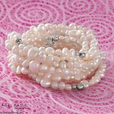 Silpada GODDESS 7 Fresh Water Pearl Bracelet 925 Sterling Silver Accent B1601