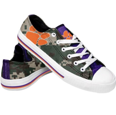 Clemson Tigers Canvas Shoes Camo Sneakers Low Top Men’s Women’s 10 NIB 