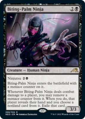 x1 Biting-Palm Ninja R MTG Kamigawa: Neon Dynasty M/NM, English