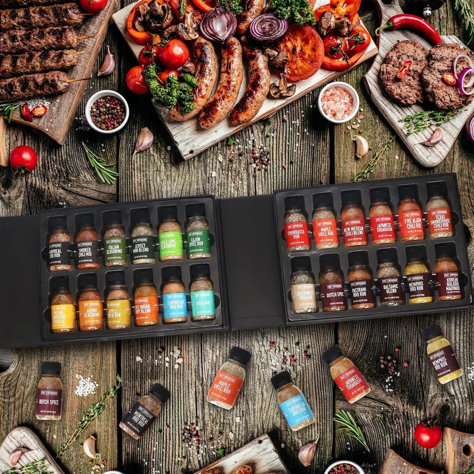 Spices and Seasoning Gift Set 24 Unique Individual Gourmet BBQ Spice Rub Sampler - Image 4 of 4