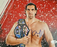 The Great Khali Signed 8x10 Wwe Wwf Photo HOF JSA COA