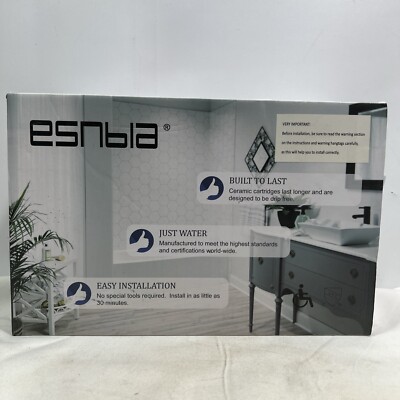 ESNBIA Wall Mounted Pressure Bal. Bath/Shower Faucet, Model E1372050, Matte Blk