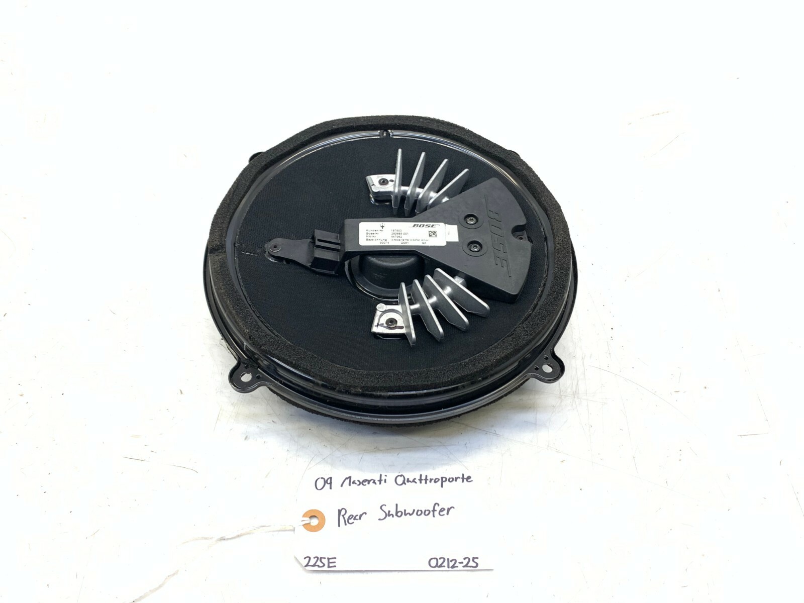 08 09 10 11 12 MASERATI QUATTROPORTE REAR SUBWOOFER SPEAKER OEM 280868-001