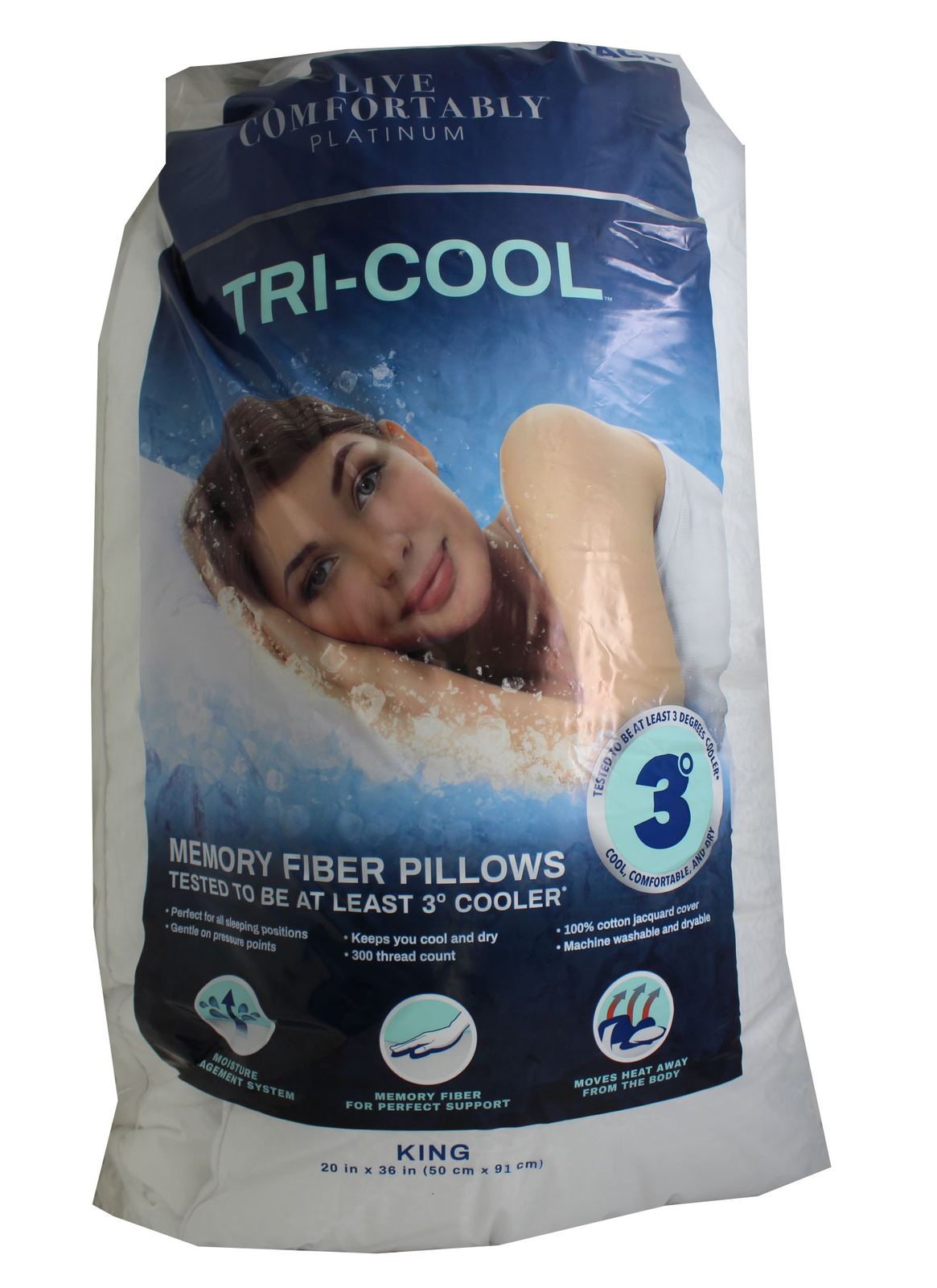 tri cool memory fiber pillow