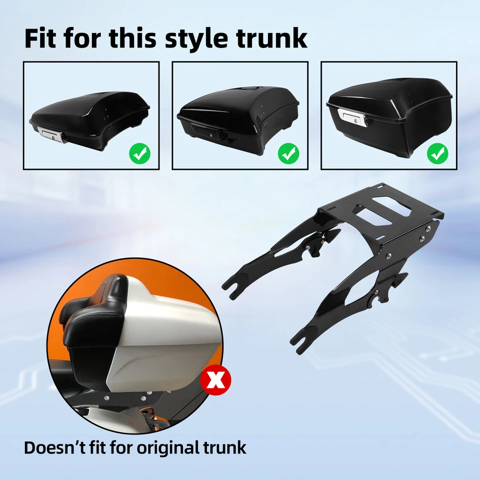 Black Trunk Mount Rack Fit For Indian Chieftain 2014-2025 Springfield 2016-2025 - Image 3 of 4