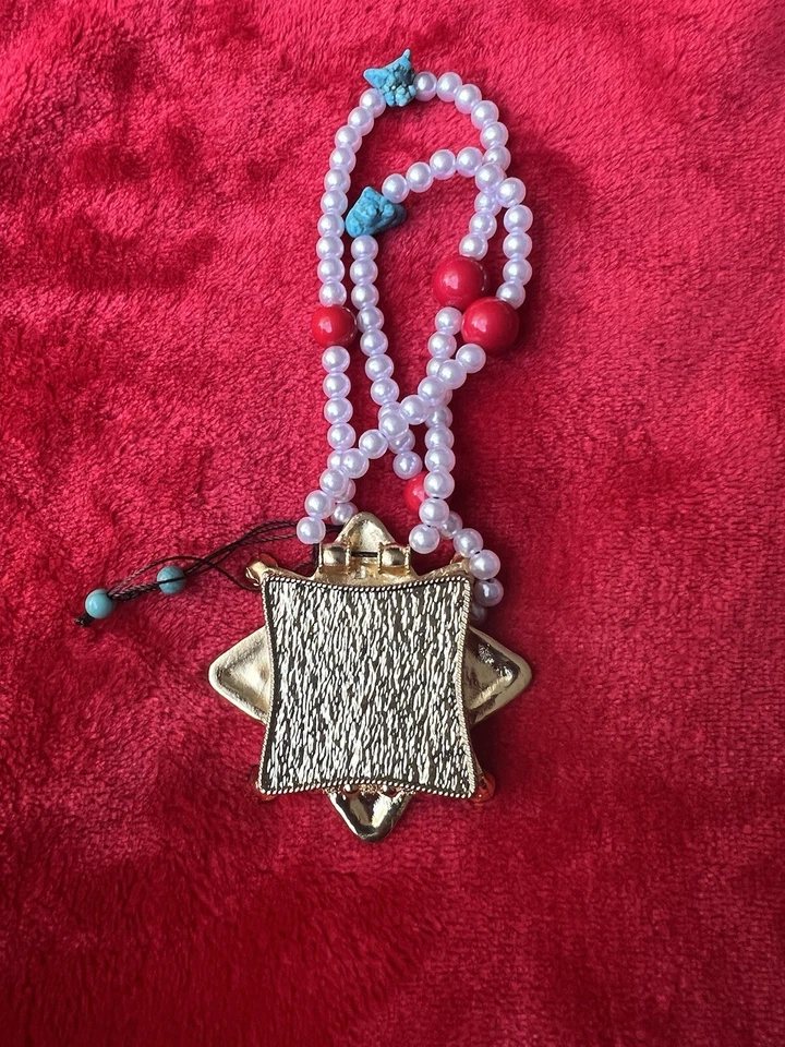 Colgante Tibetano Gau Ghau Caja Coral, Turquesa, Lapislázuli, Plata de Ley 22.1g Foto 4 de 4