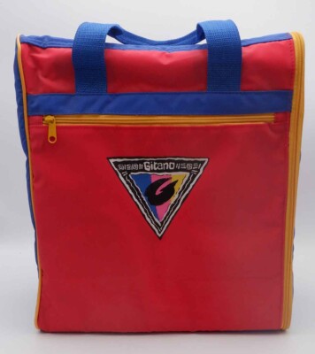 Vintage 90s WIZ Personal Locker Backpack School Bag Red Blue Yellow Retro 