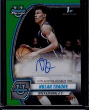 2024-25 Bowman Chrome University Prospect Autographs Green Nolan Traore 56/99
