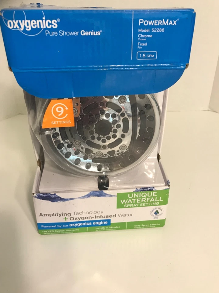 Nuevo Open Box Oxygenics Pure Shower Genius PowerMax Modelo #52288 Cromo Foto 4 de 4