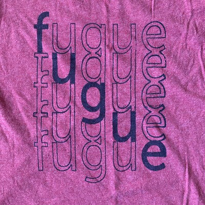 Fugue T-Shirt Unisex Size M Medium Red Cotton/Poly Blend - Excellent Condition