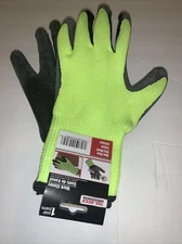 Tool bench Hardware latex gloves Heavy duty   neon safety yellow  latex-dipped